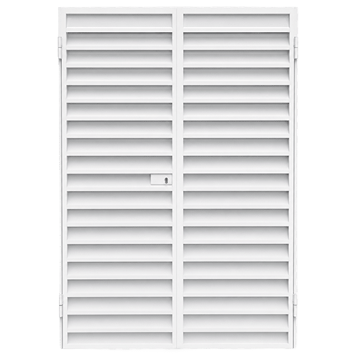 Custom slatted screen panel in a colour-matched finish