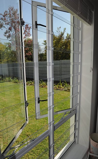 Magnaview swing panel with see-through strips
